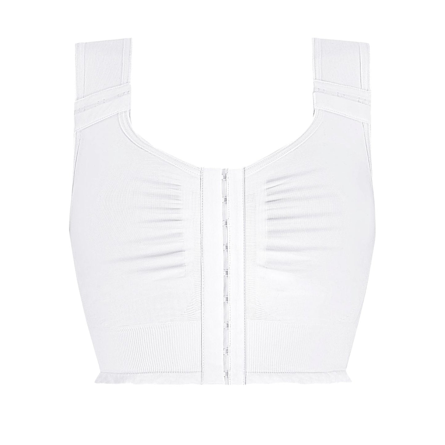 Lymph Flow Long Wire Free Front Closure Bra - White front