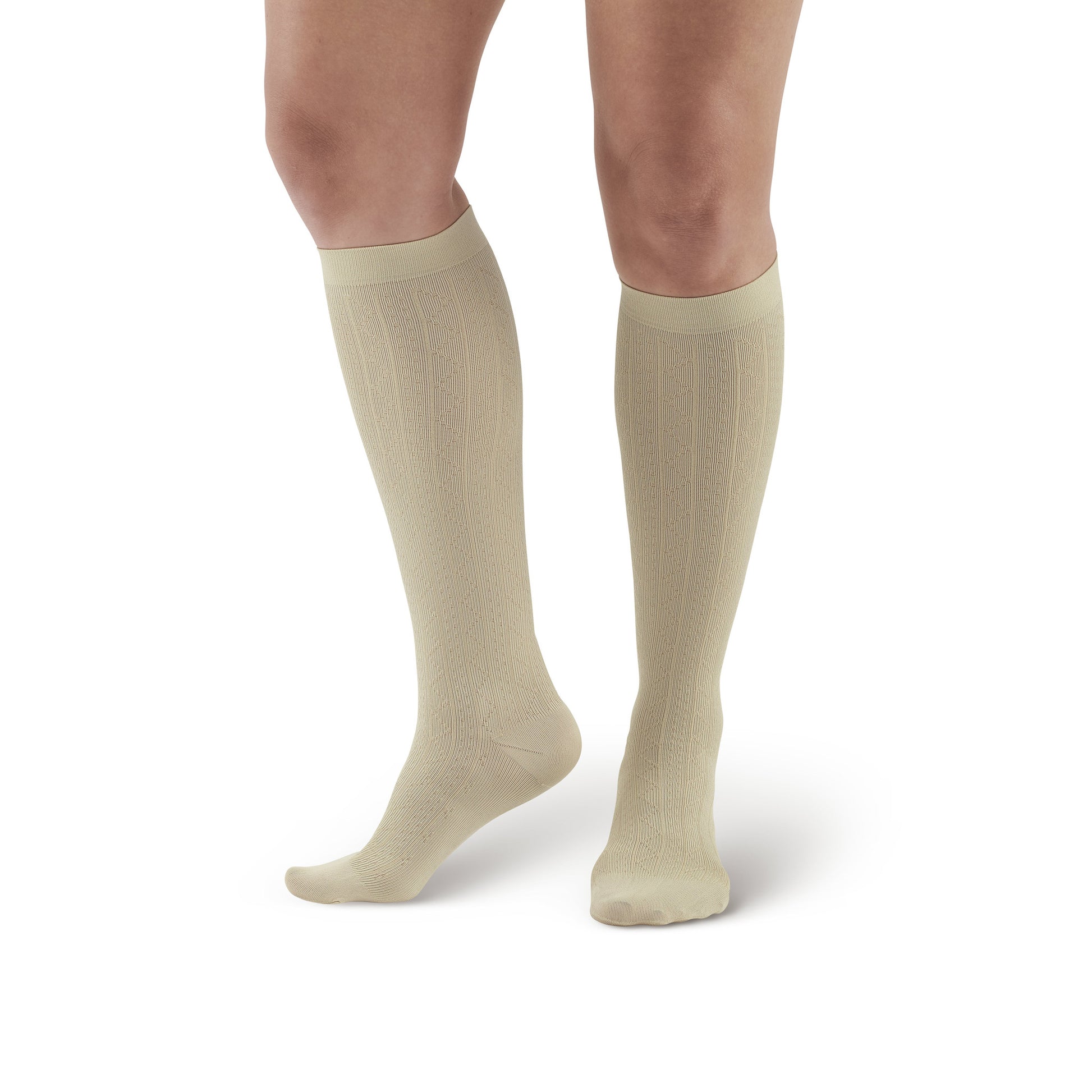 women's dress socks Ames Walker AW 109A Women's Patterned Knee High Dress Socks 15-20 mmHg