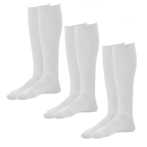 AW Style 121 Coolmax Knee Highs Socks - 8-15 mmHg (3 Pack) White
