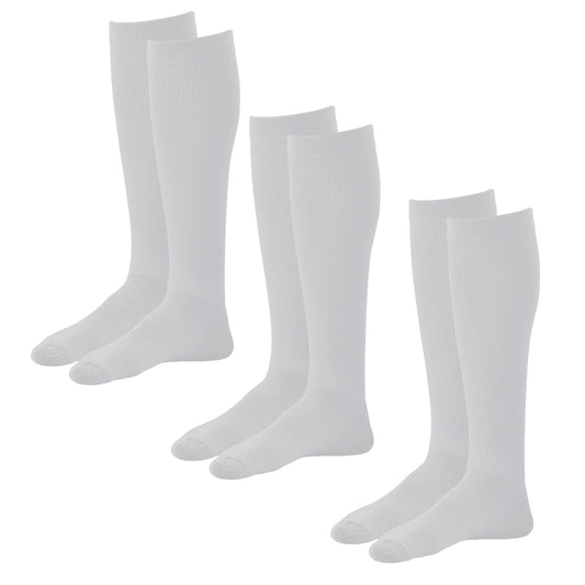 AW 122 Coolmax Knee High Socks 15-20 mmHg (3 Pack) - AW Style 122 Coolmax Knee High Socks - 15-20 mmHg (3 Pack) White