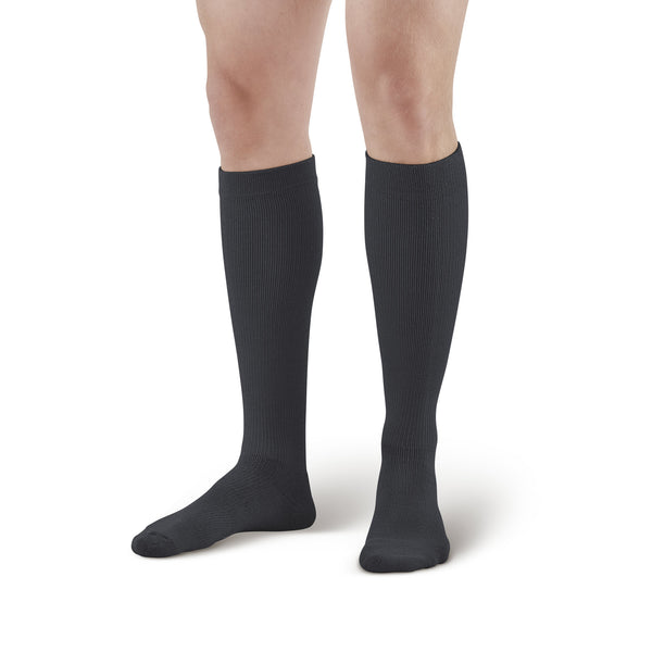 Ames Walker Styles Coolmax Over-the-Calf Socks Black- 20-30 mmHg