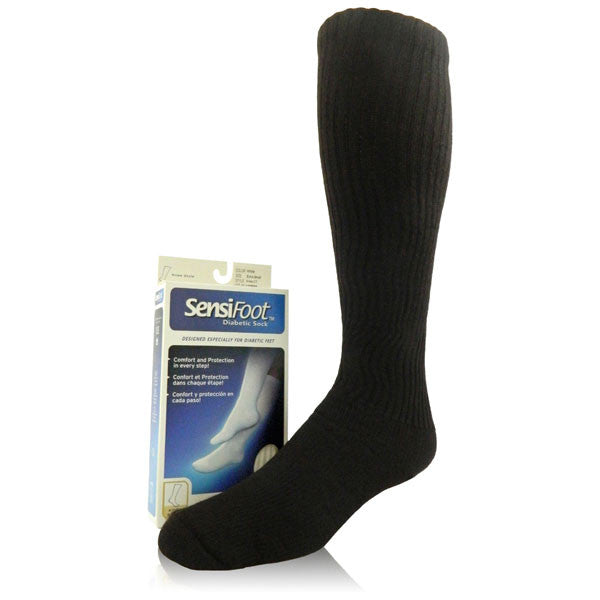 Jobst SensiFoot Diabetic Knee High Socks - 8-15 mmHg - Black