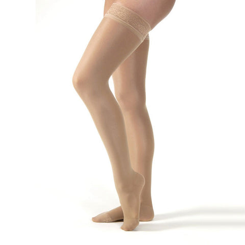 Jobst UltraSheer Closed Toe Thigh Highs w/ Lace Band  Natural