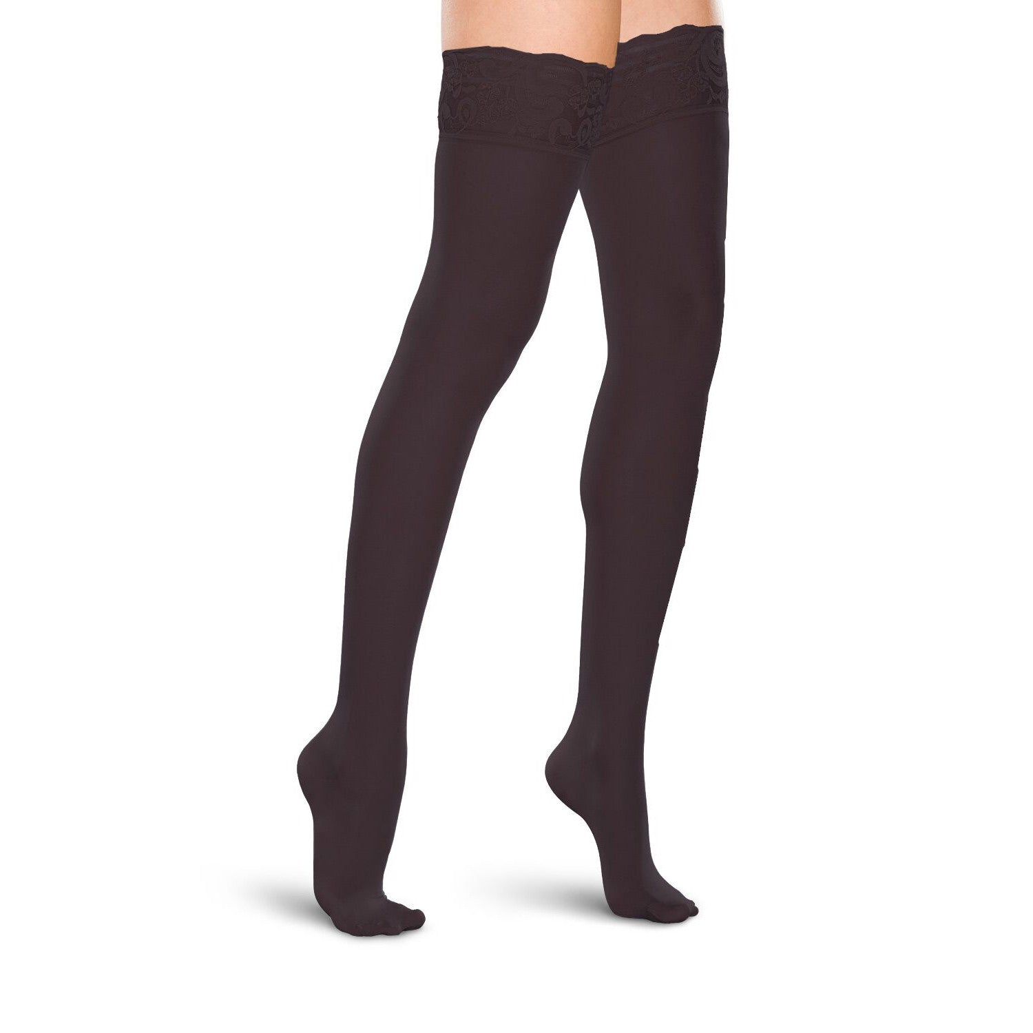 Therafirm Women's Closed Toe Thigh Highs w/ Lace Band - 15-20 mmHg