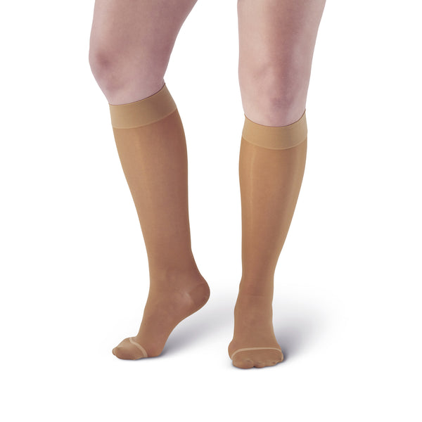 AW Style 18 / 43 Sheer Support Closed Toe Knee Highs - 20-30 mmHg - Beige