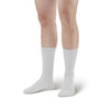 AW Style 190 E-Z Walker Plus Diabetic Crew Socks for Sensitive Feet - 8-15 mmHg - White