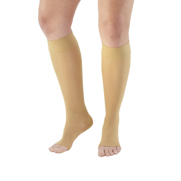 AW Style 235OT Signature Sheers Open Toe Knee Highs - 15-20 mmHg - Silky Nude