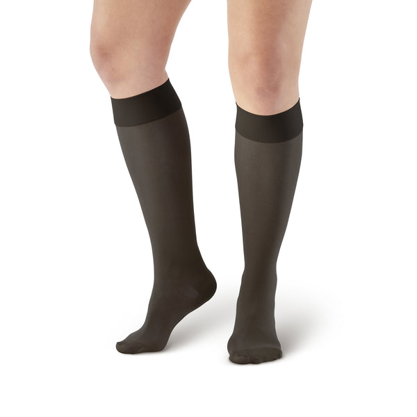 AW Style 380 Signature Sheers Closed Toe Knee Highs - 30-40 mmHg - Black