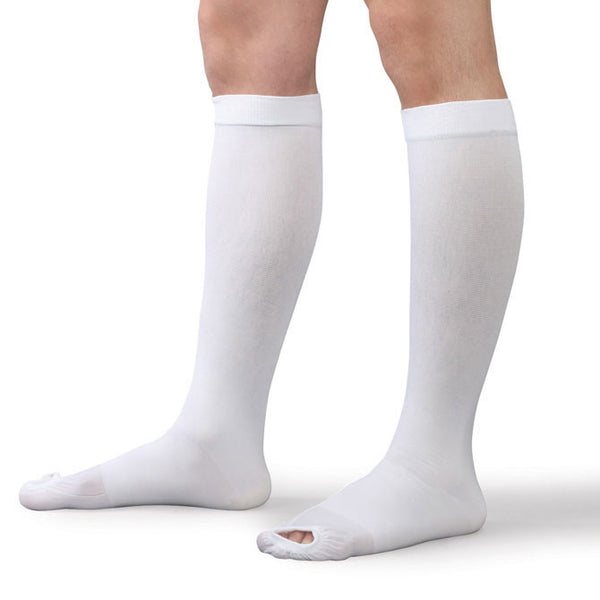 Therafirm Men's and Women's Anti-Embolism Open Toe Knee Stockings - 18 mmHg