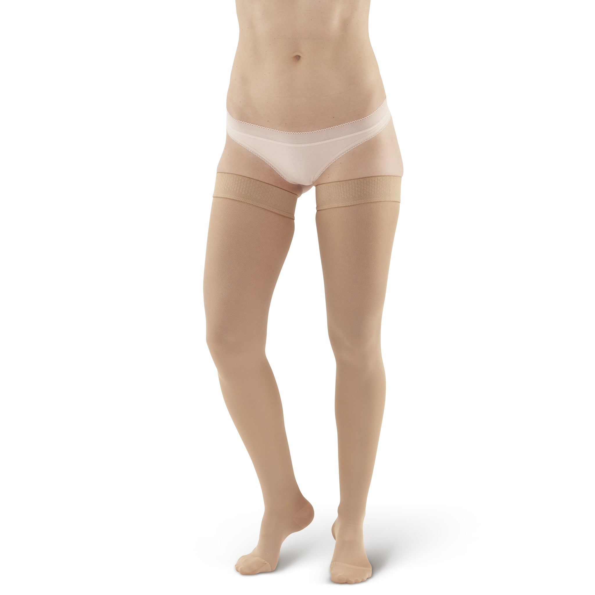 AW Microfiber Opaque Thigh High w/Band 15-20 mmHg | Ames Walker