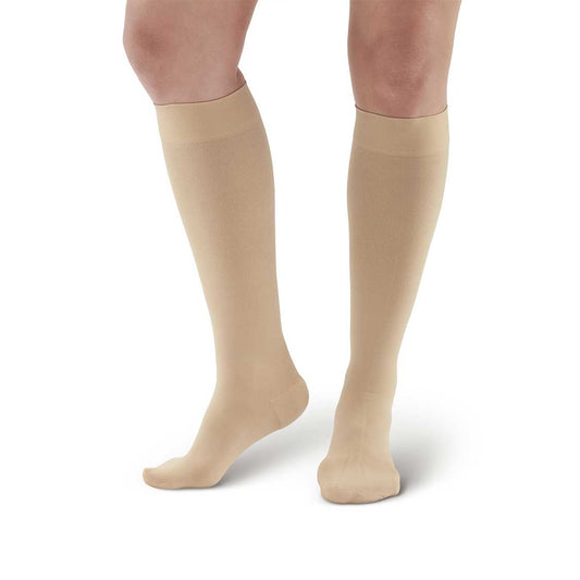 AW 391 Luxury Opaque Knee Highs 30-40 mmHg (Sale) - AW Style 391 Luxury Opaque Closed Toe Knee Highs - 30-40 mmHg Beige