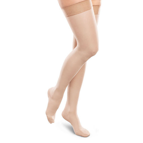 Therafirm EASE Opaque Women's Thigh Highs w/Silicone Band - 20-30 mmHg - Natural 