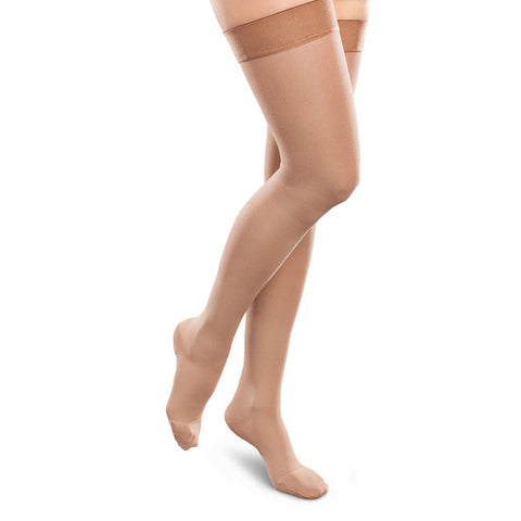 Therafirm EASE Opaque Women's Thigh Highs w/Silicone Band - 30-40 mmHg - Sand