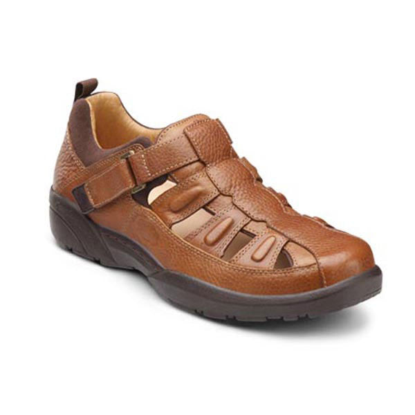 Dr. Comfort Men's Fisherman Casual Open Air Shoes - Chestnut
