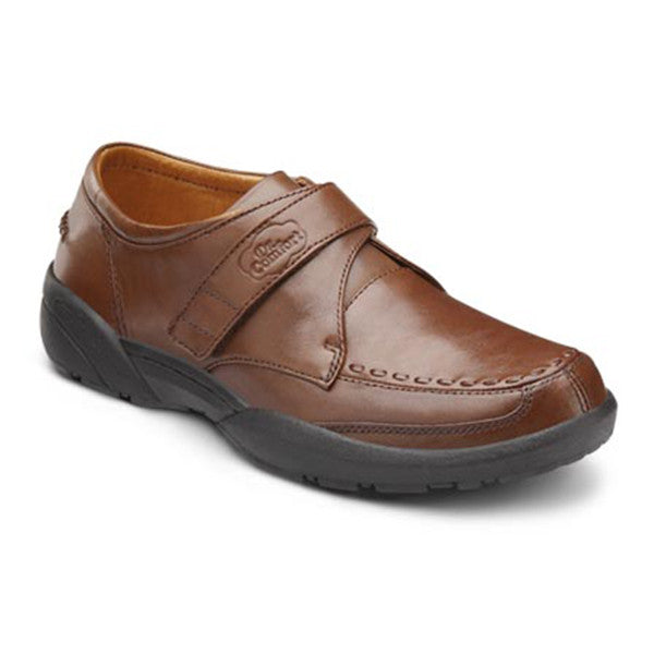 Dr. Comfort Men's Frank Velcro Dress Shoes - Bark