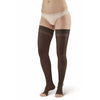AW Style 48 Sheer Support Open Toe Thigh Highs w/ Lace Band - 20-30 mmHg - Black
