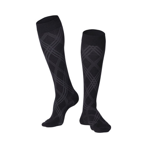 Touch Compression Men's Argyle Pattern Socks - 15-20 mmHg - Black