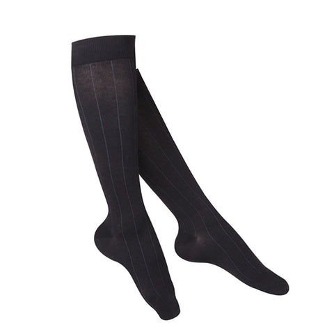 Touch Compression Women's Intelligent Rib Pattern Socks - 15-20 mmHg - Black