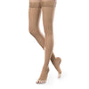 Therafirm EASE Sheer Open Toe Thigh Highs w/Silicone Band - 15-20 mmHg - Sand