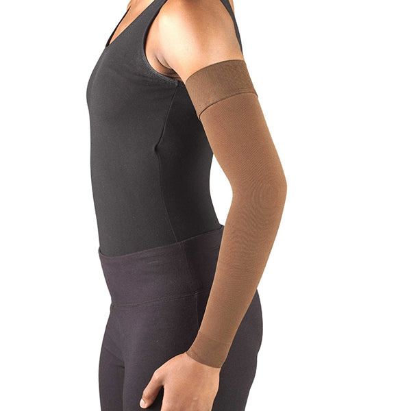 AW Style 7161 Lymphedema Armsleeve w/Silicone Top Band - 20-30 mmHg (Sale) Brown