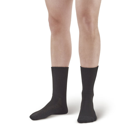 AW Style 737 Polyester Diabetic Crew Socks - Two Pack - Black