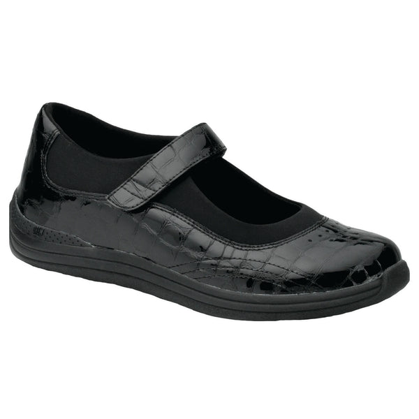 Drew Women's Active Rose Shoes Black Croc Patent Leather