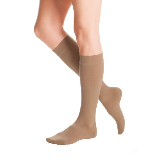 Duomed Advantage Soft Opaque Knee Highs 20-30 mmHg - Medi Duomed Advantage Soft Opaque Closed Toe Knee Highs - 20-30 mmHg - Almond