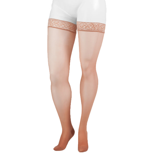 Juzo 5140 Attractive Line Thigh Highs  w/ Lace Border - 15-20 mmHg