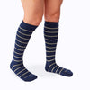 Comrad Stripes Knee High Socks - 20-30 mmHg Navy Sand