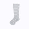 Comrad Stripes Knee High Socks - 20-30 mmHg Heather Grey White