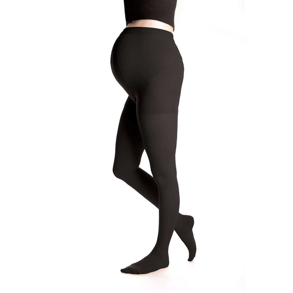 Duomed Advantage Soft Opaque 20-30 MmHg Thigh High Compression Stockings - Closed Toe With Top Band, Almond, Small Petite