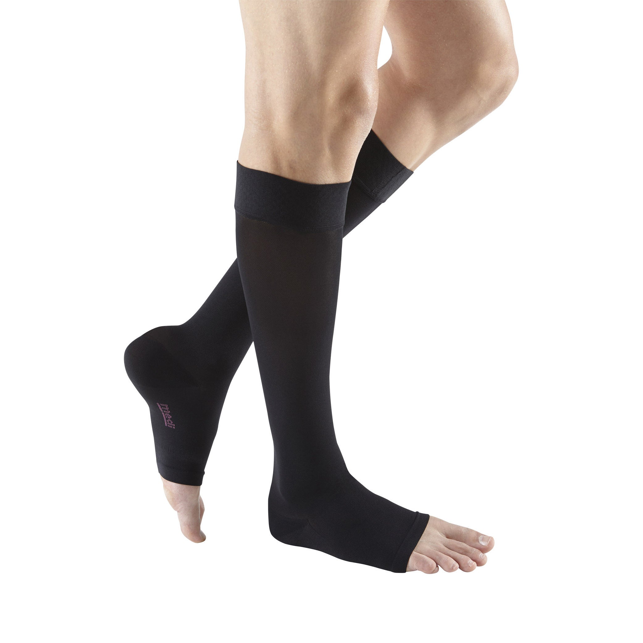 Medi Plus Open Toe Knee Highs w/Silicone Dot Band - 20-30 mmHg