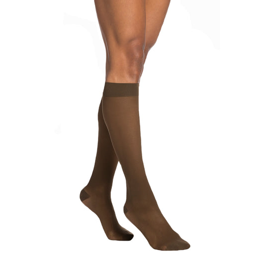 Sigvaris Style 782 Women's Sheer Knee Highs 20-30 mmHg - Sigvaris 782 EverSheer Closed Toe Knee Highs - 20-30 mmHg - Mocha