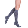 Sigvaris 832 Microfiber Shades for Women Closed Toe Knee High Socks - 20-30 mmHg - Graphite Argyle 