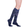 Sigvaris 832 Microfiber Shades for Women Closed Toe Knee High Socks - 20-30 mmHg - Purple Argyle 