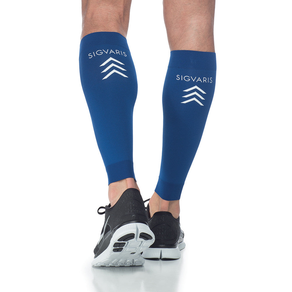 Sigvaris 412V Athletic Performance Leg Sleeves - 20-30 mmHg - Blue