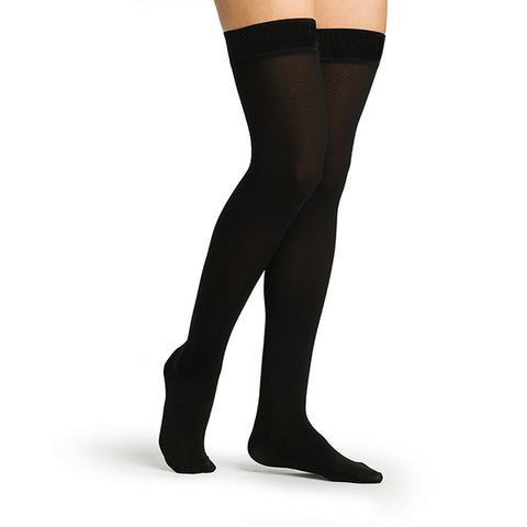 Sigvaris Secure 553 Women's Closed Toe Thigh Highs w/Silicone Band - 30-40 mmHg