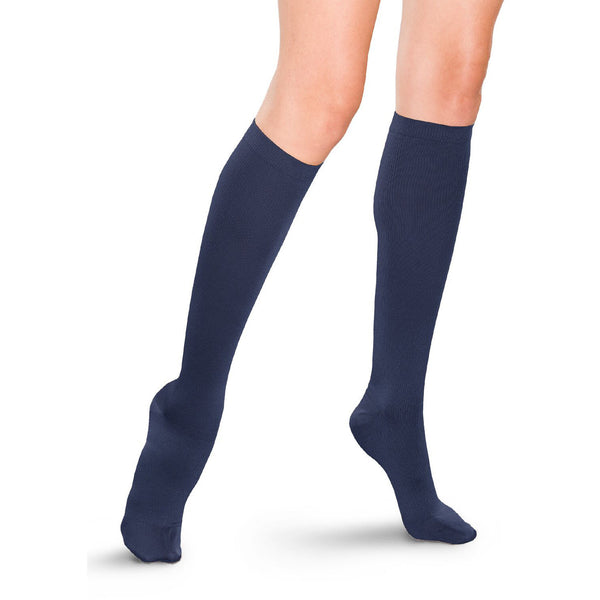 Therafirm Women's Knee High Trouser Socks - 15-20 mmHg - Navy