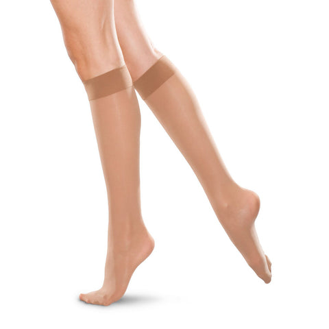 Therafirm Men's and Women's Closed Toe Knee Highs - 30-40 mmHg - Sand
