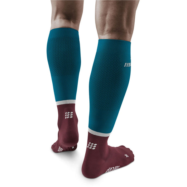 CEP Men's The Run Tall Compression Socks 4.0 Ocean Dark Red