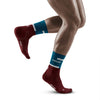 CEP Men's The Run Mid Cut Compression Socks 4.0 Black Petrol/Dark Red