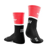 CEP Men's The Run Mid Cut Compression Socks 4.0 Black Pink/Black