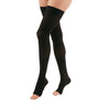 Medi Duomed Advantage Soft Opaque Open Toe Thigh Highs w/Beaded Band - 30-40 mmHg - Black
