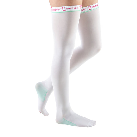 Medi Thrombexin Inspection Toe Anti-Embolism Thigh Highs w/Silicone Band - 18 mmHg