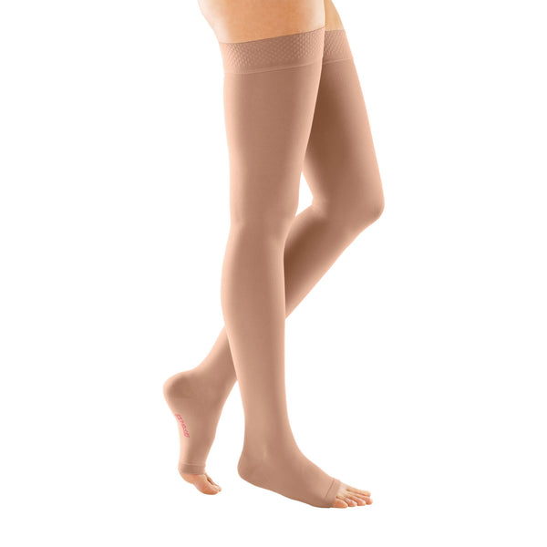 Medi Forte Open Toe Thigh Highs w/ Silicone Dot Band - 40-50 mmHg