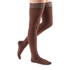 Medi Comfort Closed Toe Thigh Highs w/Lace Band - 30-40 mmHg - Chocolate 