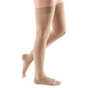 Medi Comfort Open Toe Thigh Highs w/Silicone Dot Band - 30-40 mmHg - Natural