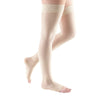Medi Sheer & Soft Open Toe Thigh Highs w/ Lace Band - 20-30 mmHg - Wheat